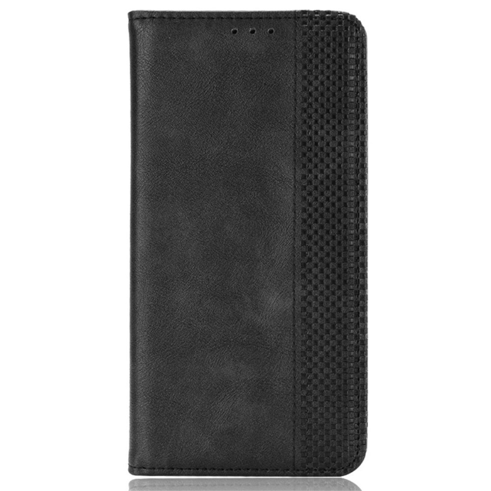 Vintage knížkové pouzdro na Xiaomi Redmi Note 14S/Note 13 Pro 4G/Poco M6 Pro - černé