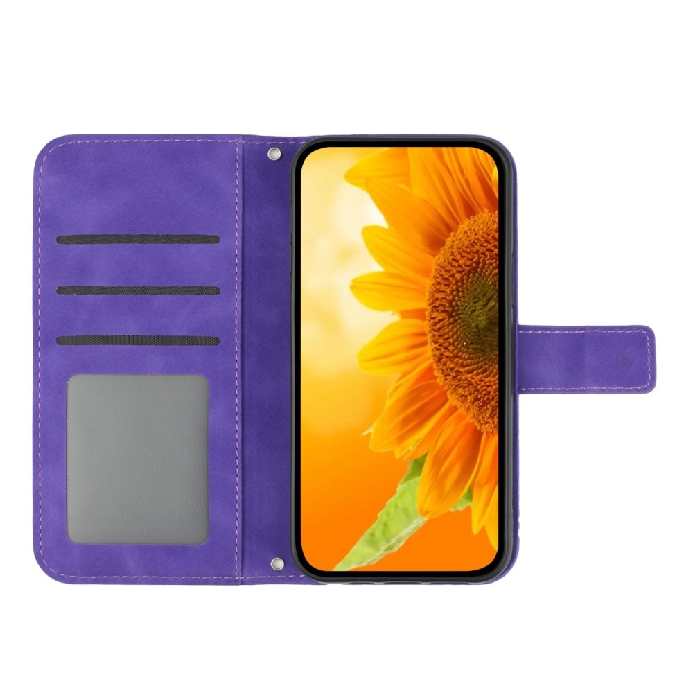 Sunflower knížkové pouzdro na Vivo X80 Lite - tmavěfialové