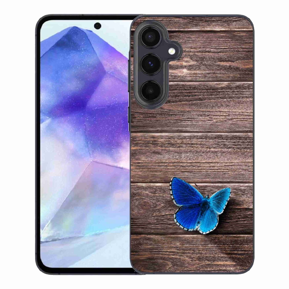 Gelový kryt mmCase na Samsung Galaxy A55 5G - modrý motýl 1