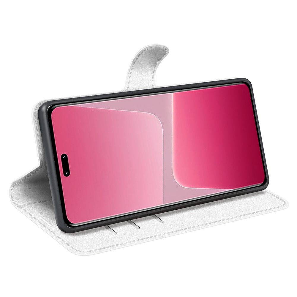 Litchi knížkové pouzdro na Xiaomi 13 Lite - bílé
