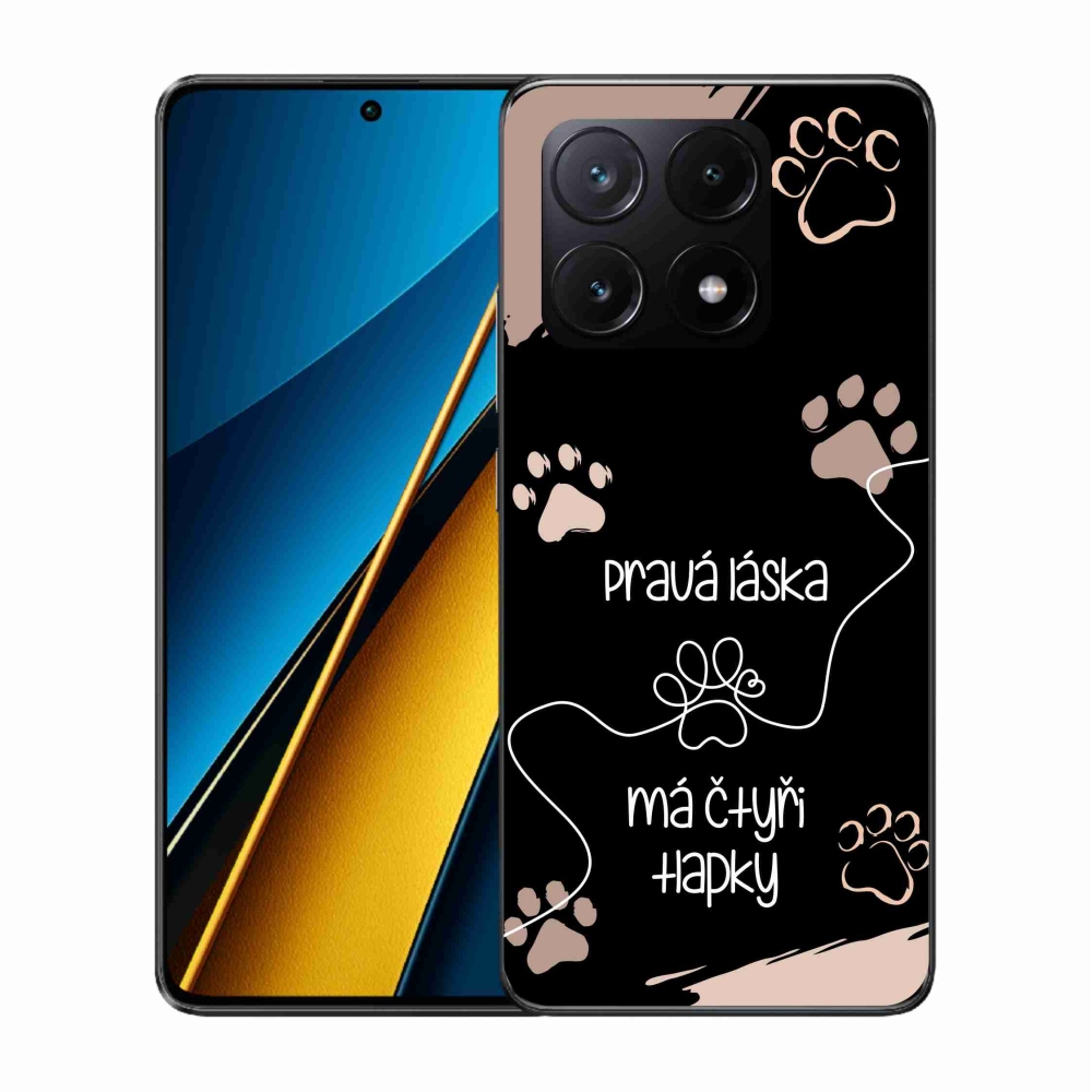 Gelový kryt mmCase na Xiaomi Poco X6 Pro 5G - psí motiv 1 černé pozadí
