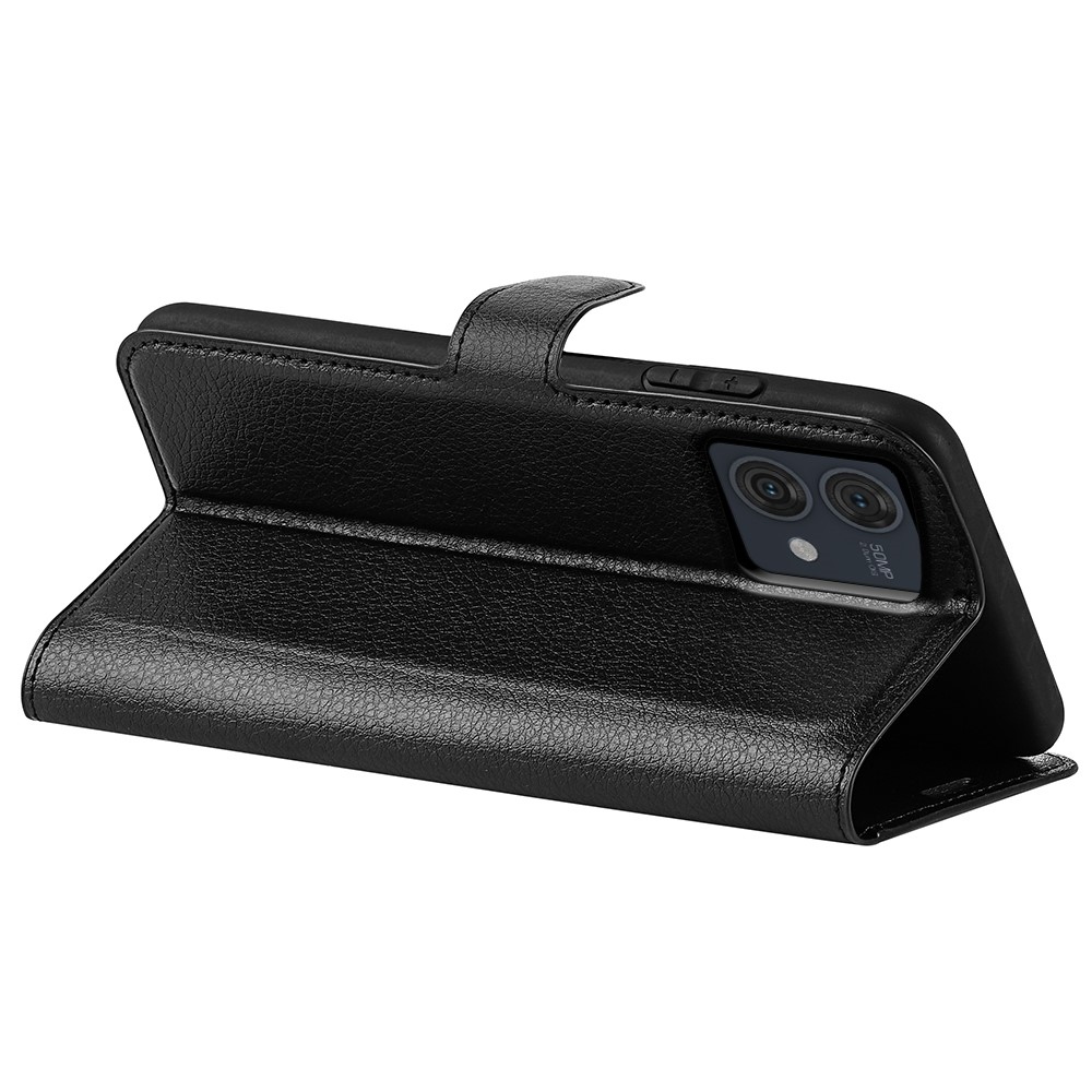 Litchi knížkové pouzdro na Motorola Moto G84 5G - černé