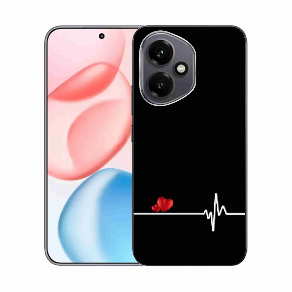 Gelový kryt mmCase na Honor 400 - srdce a tep černé pozadí