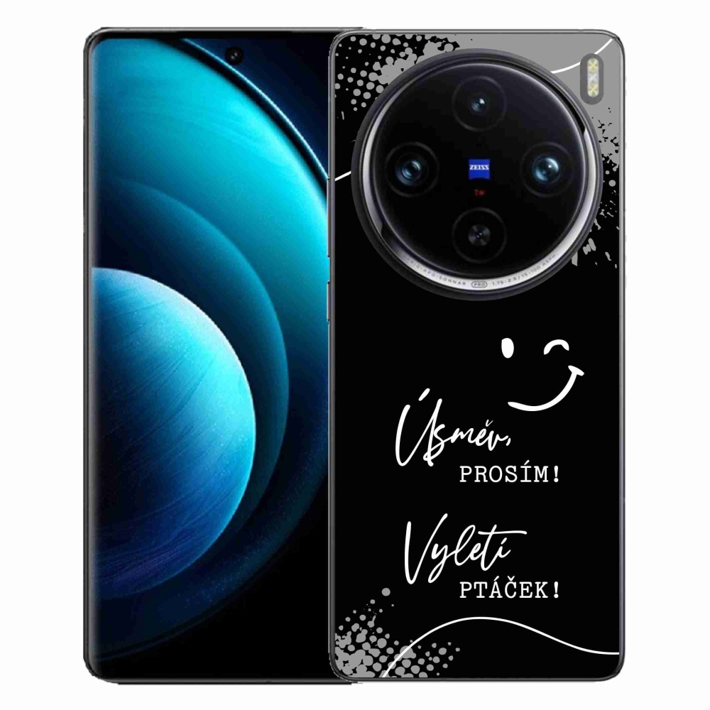 Gelový kryt mmCase na Vivo X100 Pro 5G - vtipný text 4 černé pozadí