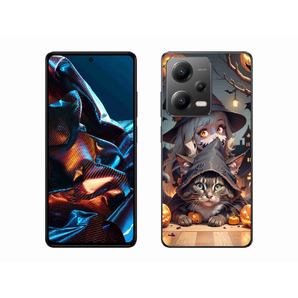 Gelový kryt mmCase na Xiaomi Redmi Note 12 Pro 5G - čarodějnice s kočkou