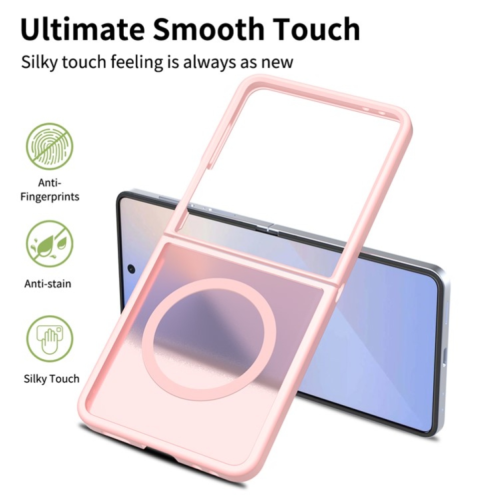 Skin gelový obal s pevnými zády a podporou MagSafe na Samsung Galaxy Z Flip7 5G - růžový