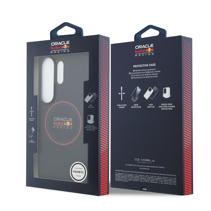 Red Bull PU Leather Meshed Red Ring Magnetic Zadní Kryt pro Samsung Galaxy S26 Ultra Navy