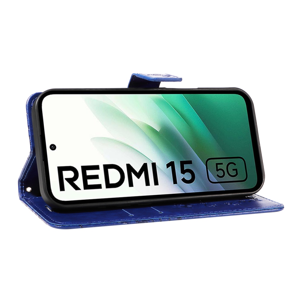 Big Butterfly knížkové pouzdro na Xiaomi Redmi 15 4G (171mm) - modré
