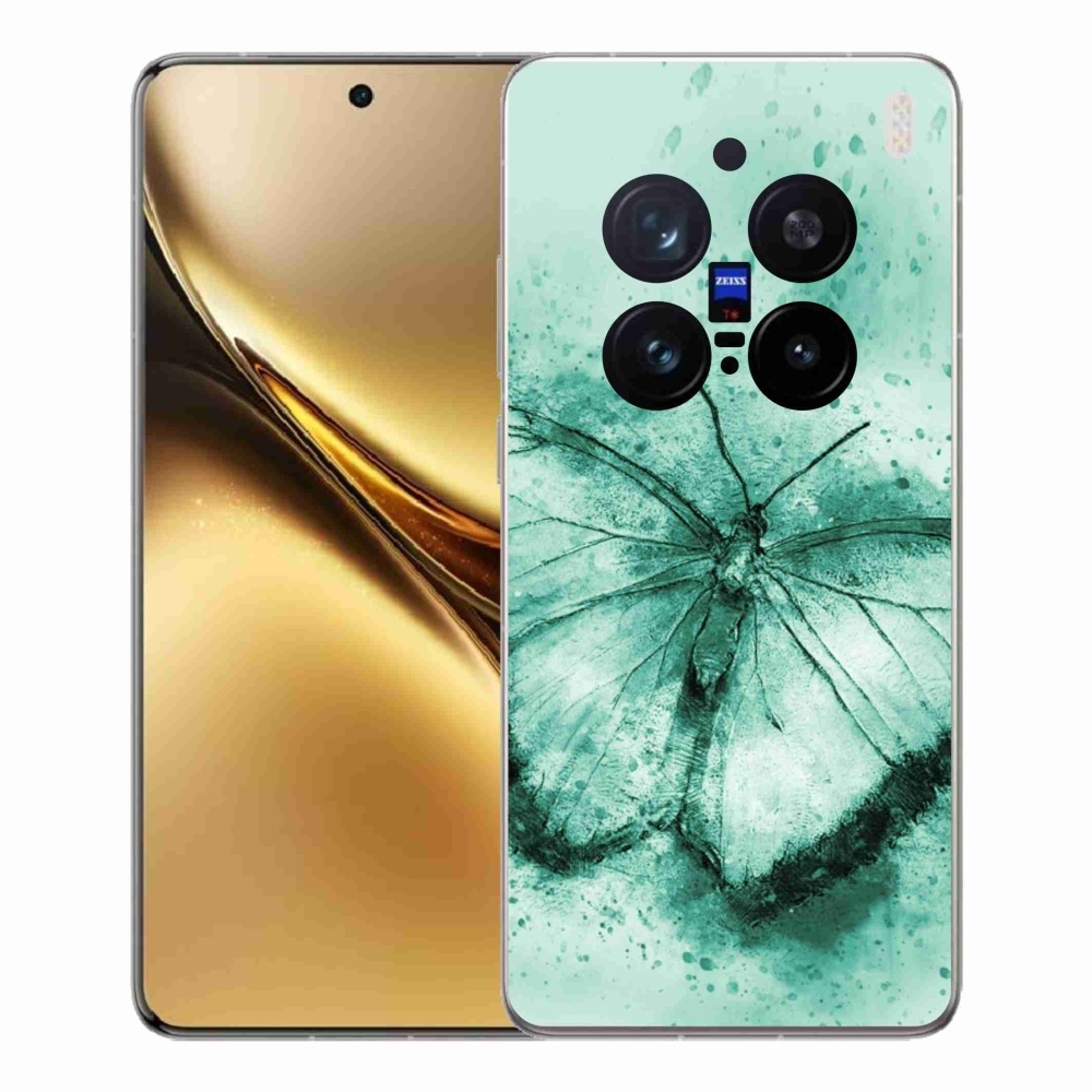 Gelový kryt mmCase na Vivo X200 Pro 5G - zelený motýl