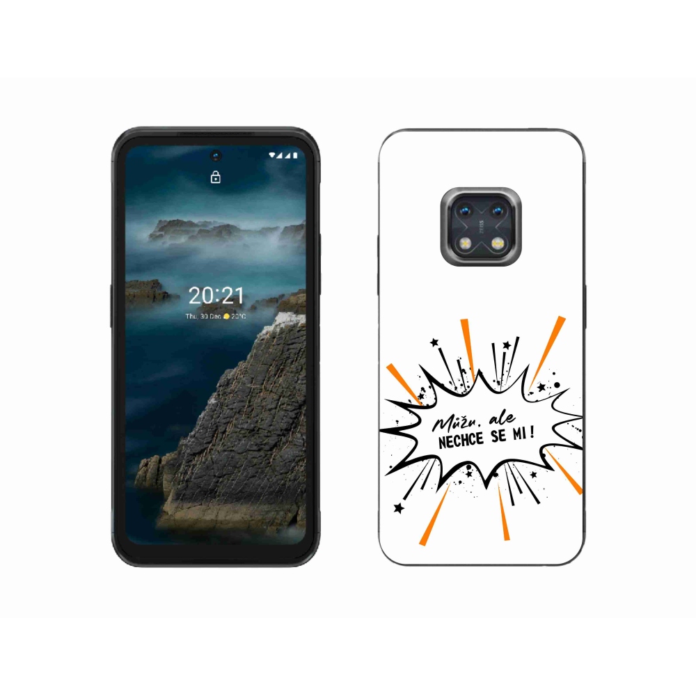 Gelový kryt mmCase na Nokia XR20 - vtipný text 11 bílé pozadí