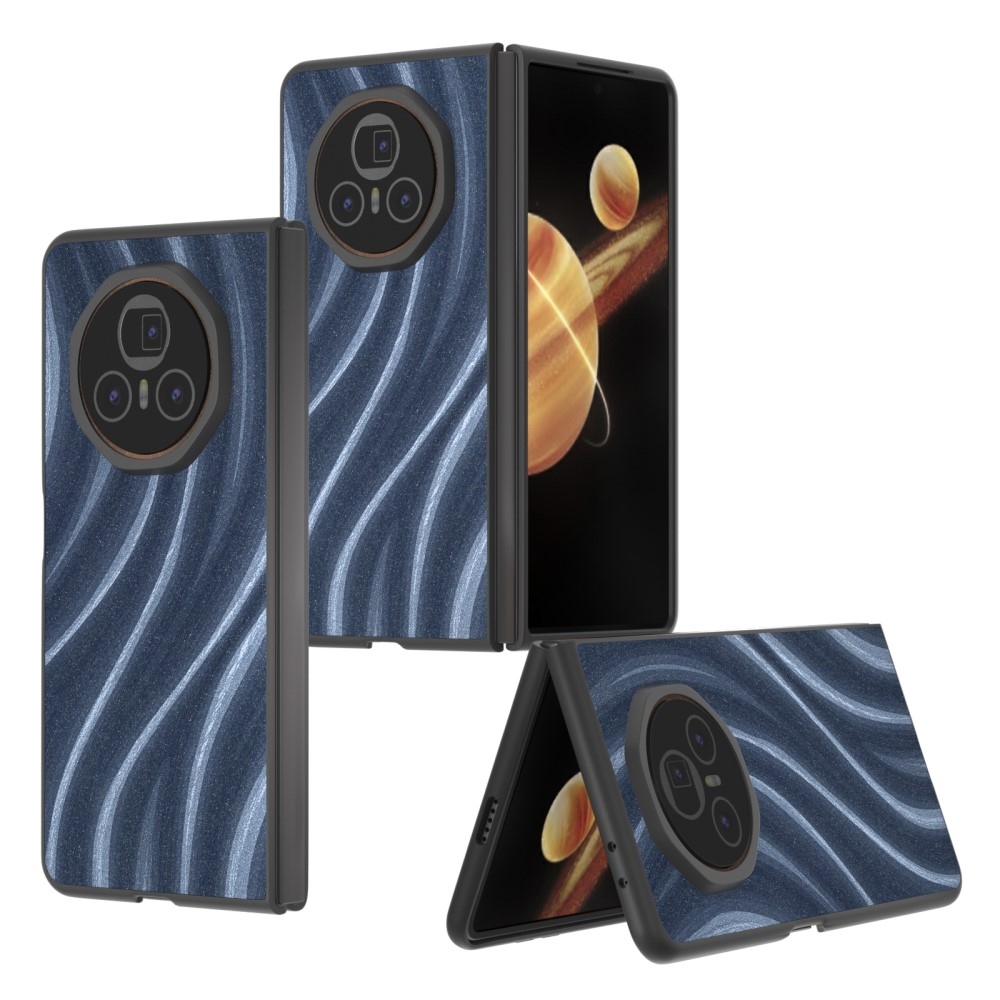 Milky Way plastový obal s umělou kůží na Honor Magic V3 - modrý