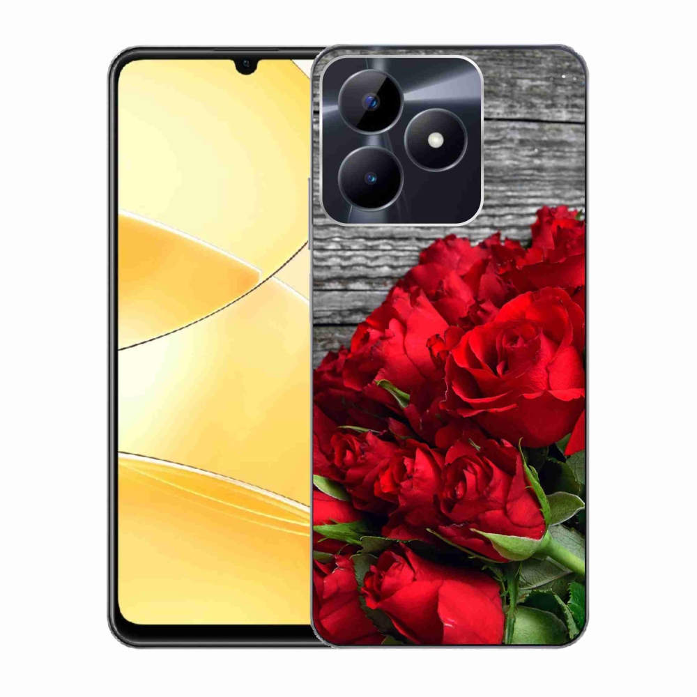 Gelový kryt mmCase na Realme C51/C53 - červené růže