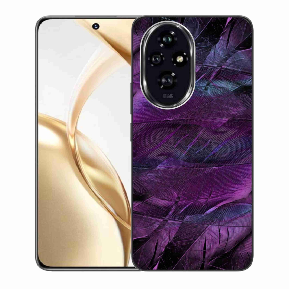 Gelový kryt mmCase na Honor 200 5G - fialová pírka