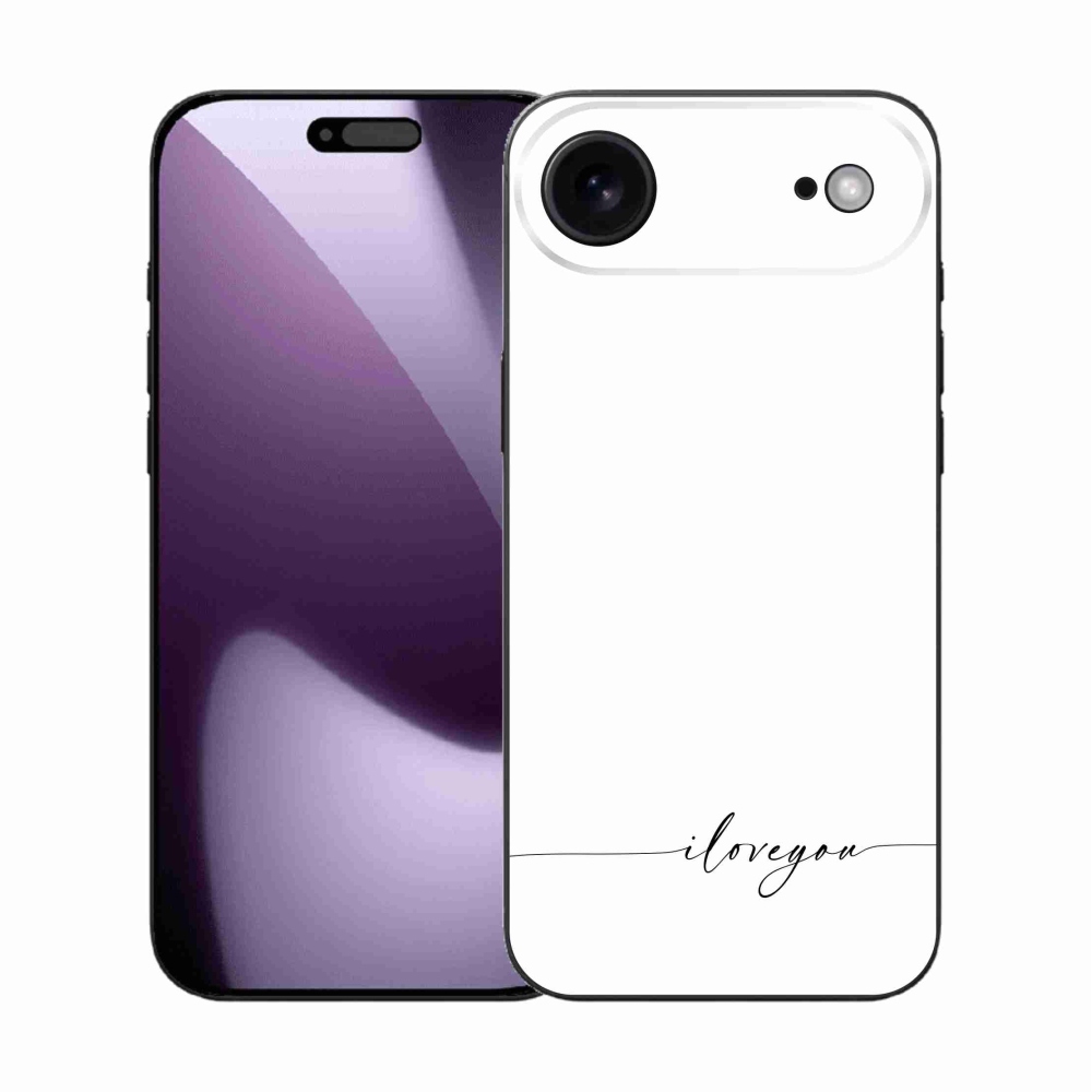 Gelový kryt mmCase na iPhone 17 Air - I love you bílé pozadí