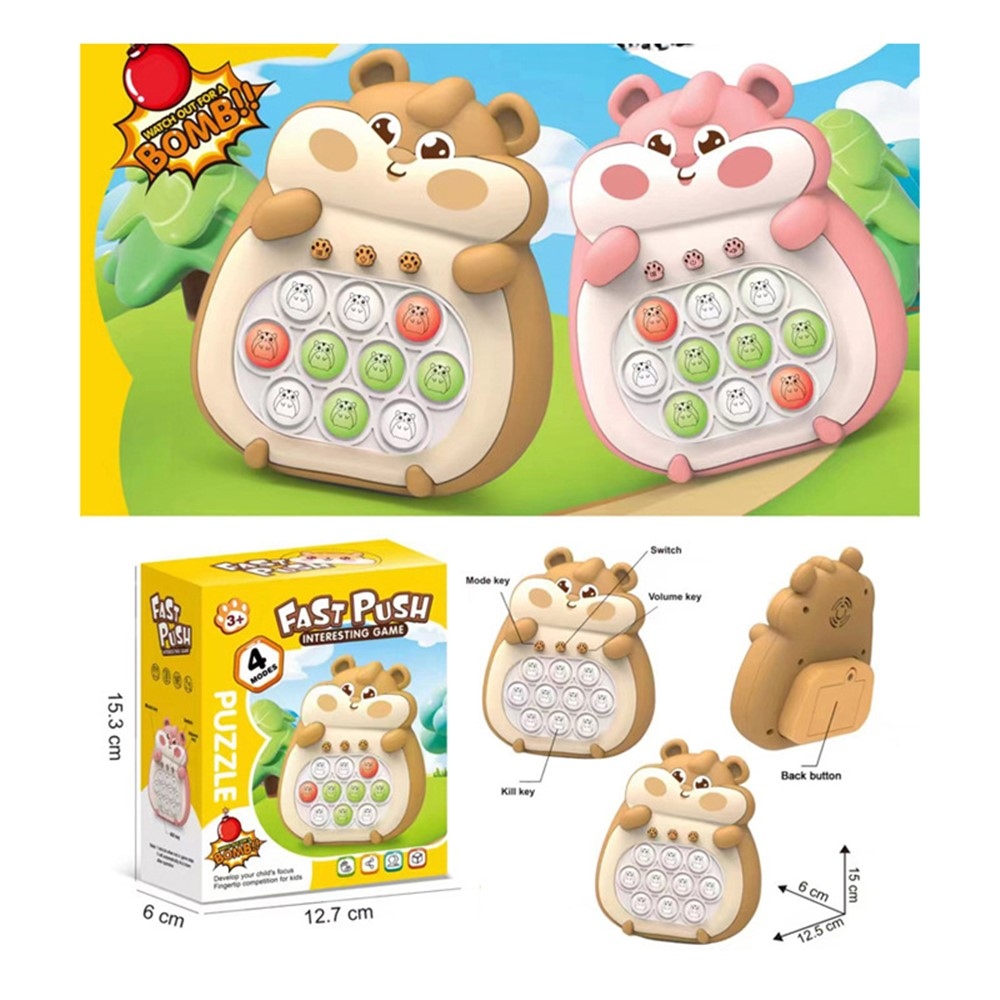 Elektronická reakční hra s bublinkovým panelem pro děti – růžová