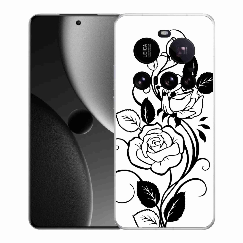 Gelový kryt mmCase na Xiaomi 15 Ultra - černobílá růže