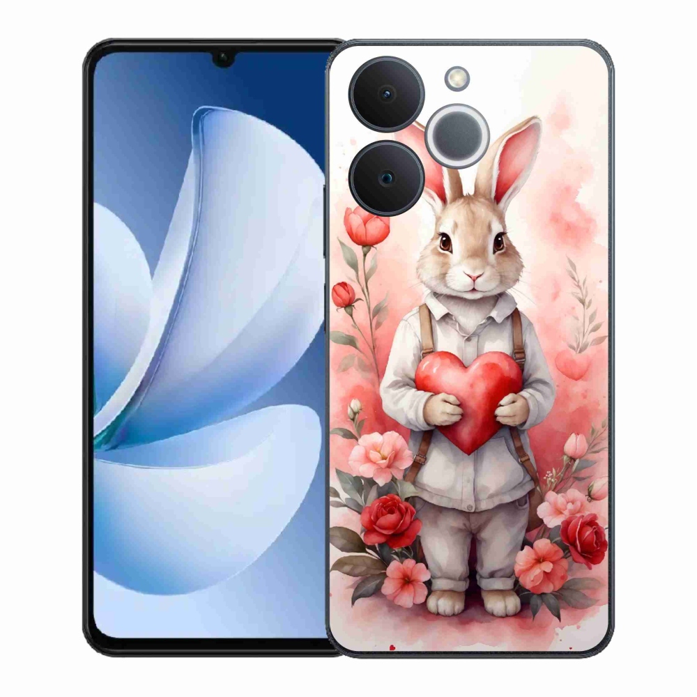 Gelový kryt mmCase na Realme Note 70T - zajíc se srdíčkem