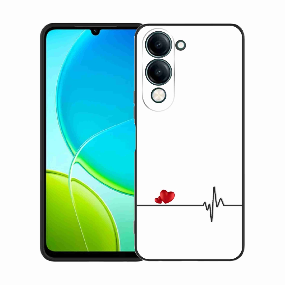 Gelový kryt mmCase na Vivo Y29s 5G - srdce a tep bílé pozadí