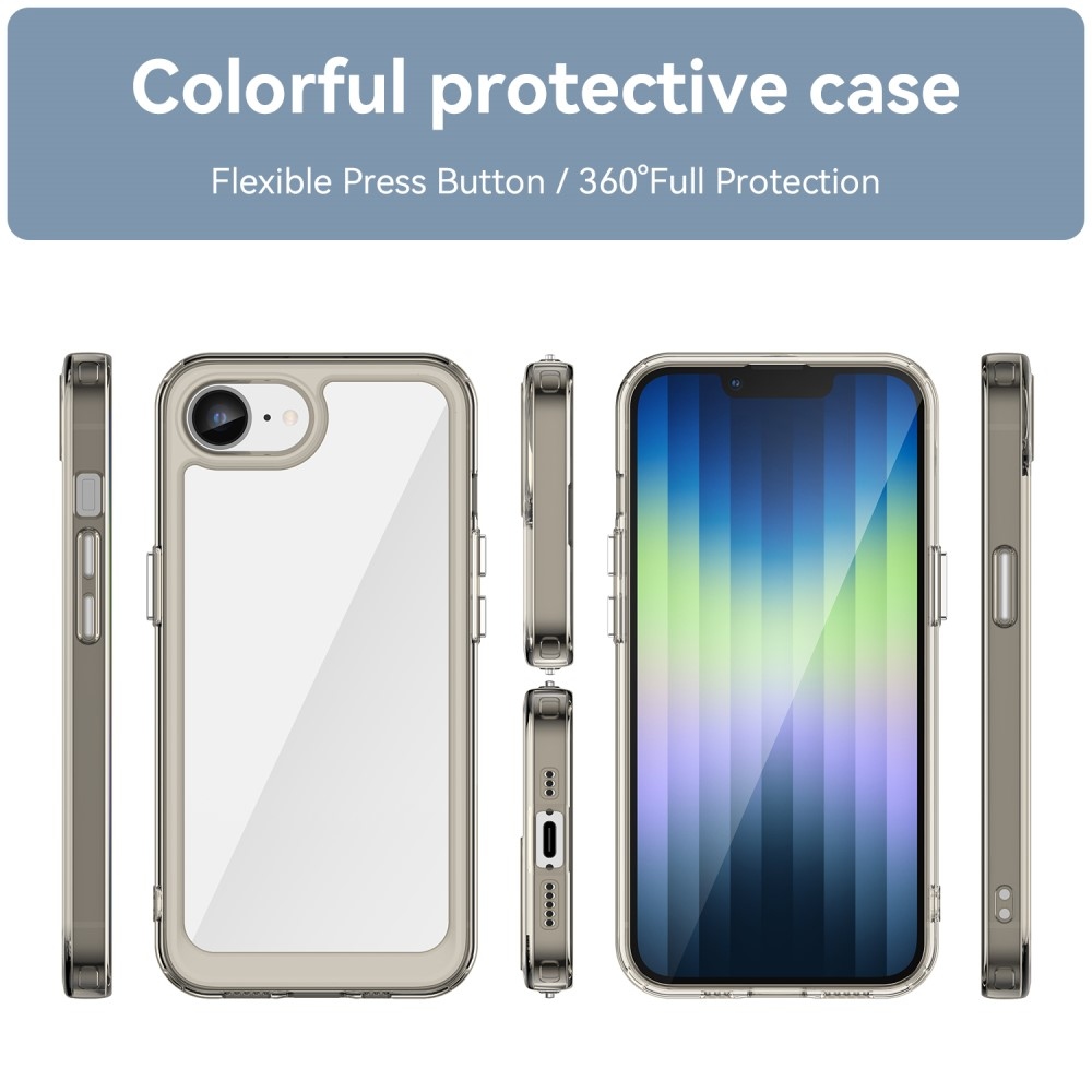 Gelový obal s pevnými zády na iPhone 16e - šedý