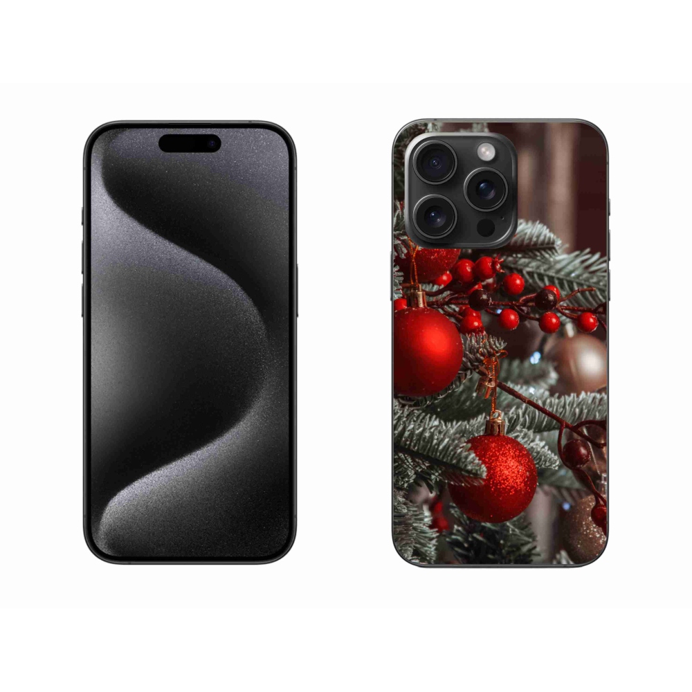 Gelový kryt mmCase na iPhone 15 Pro Max - vánoční ozdoby 2