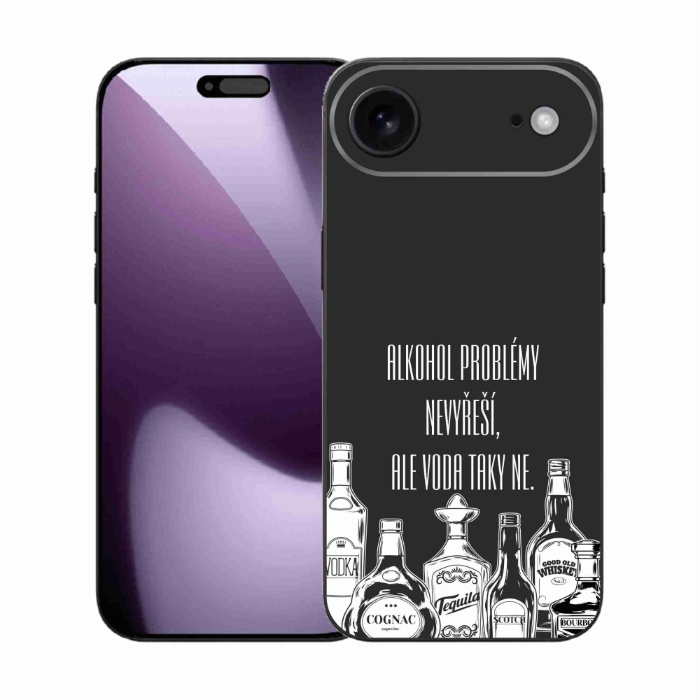 Gelový kryt mmCase na iPhone 17 Air - vtipný text černé pozadí