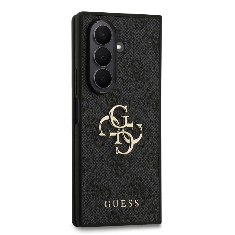Guess PU 4G Metal Logo Zadní Kryt pro Samsung Galaxy Z Fold 7 Grey
