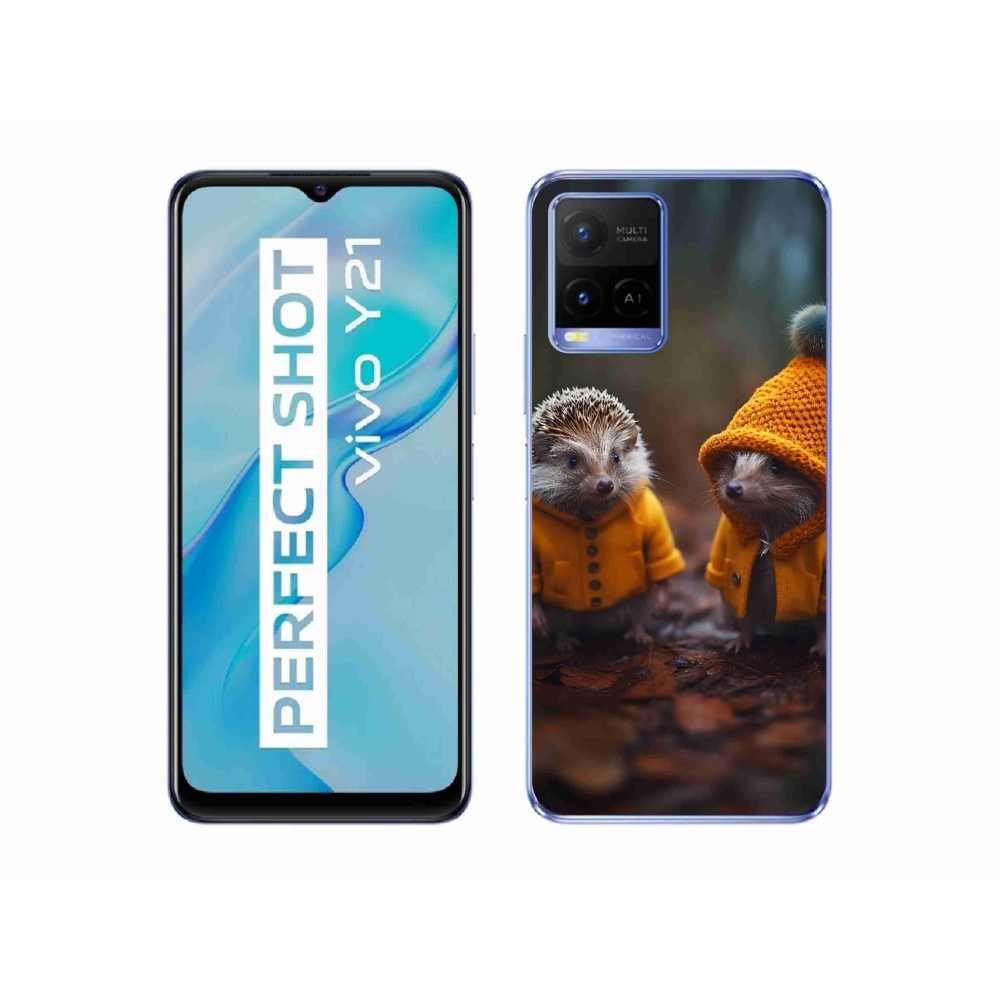 Gelový kryt mmCase na Vivo Y21/Y21s/Y33s - ježci