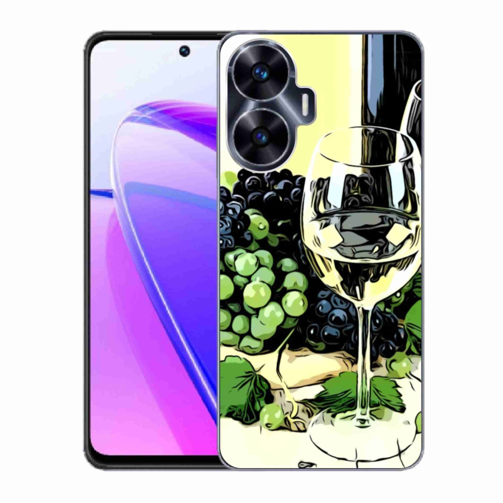 Gelový kryt mmCase na Realme C55 - sklenka vína