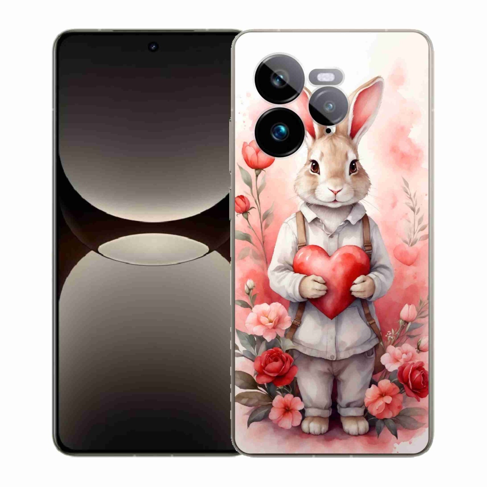 Gelový kryt mmCase na Realme GT 7 Pro 5G - zajíc se srdíčkem