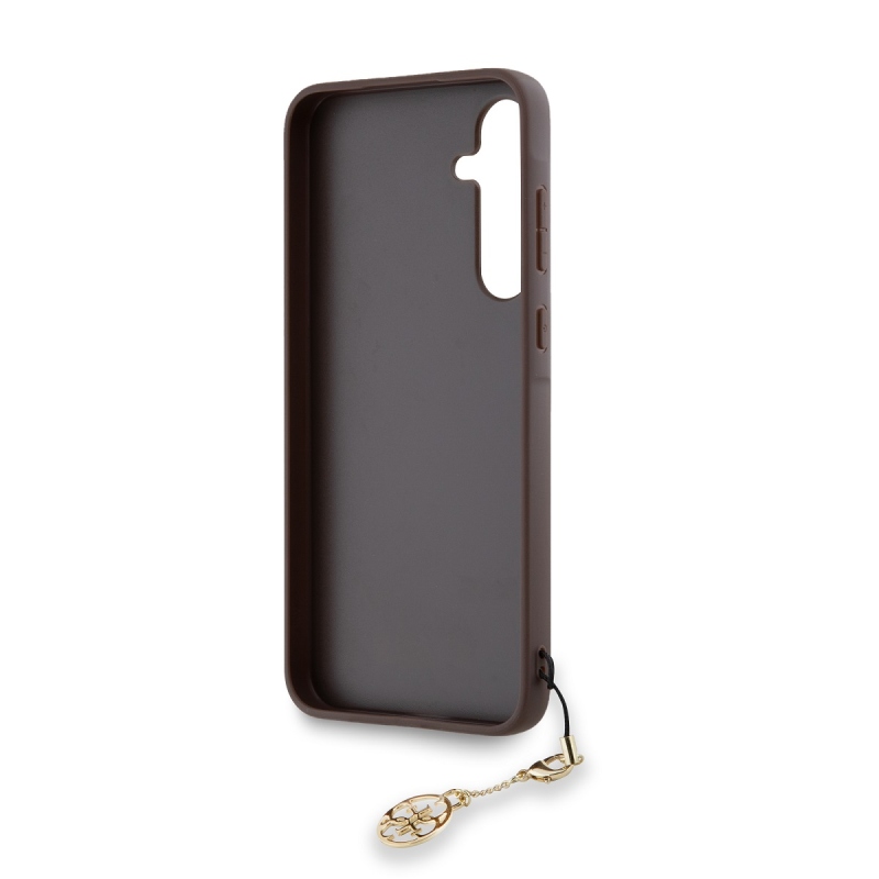 Guess 4G Charm Zadní Kryt pro Samsung Galaxy A55 Brown