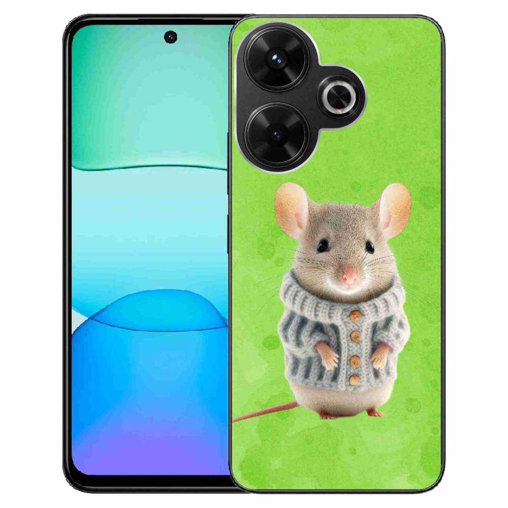 Gelový kryt mmCase na Xiaomi Redmi 13 4G/Poco M6 4G - myška ve svetru
