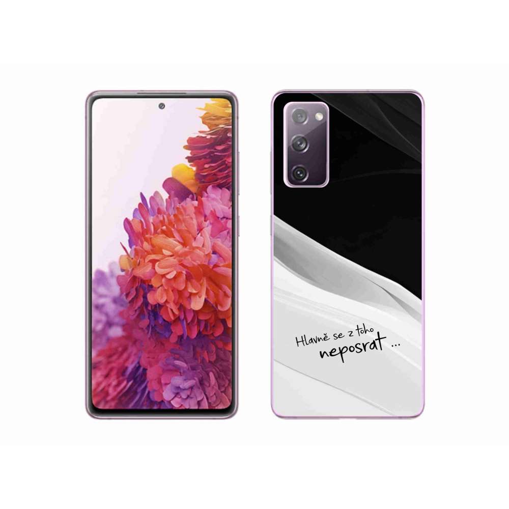 Gelový kryt mmCase na Samsung Galaxy S20 FE - vtipný text 13 bíločerné pozadí
