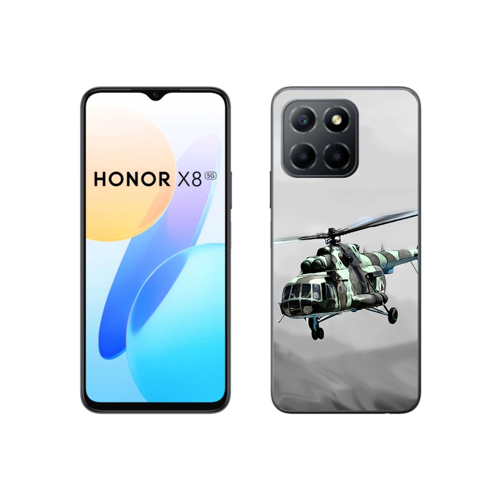 Gelový kryt mmCase na Honor X8 5G/70 Lite 5G - vojenský vrtulník