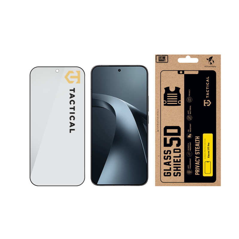 Tactical Glass Shield Privacy Stealth 5D sklo pro Xiaomi 17T Pro Black