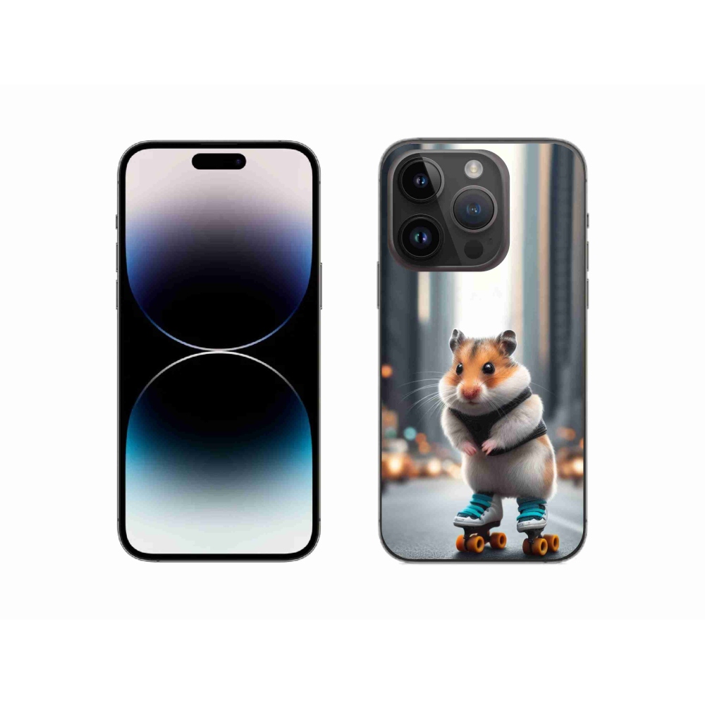 Gelový kryt mmCase na iPhone 14 Pro - křeček na bruslích