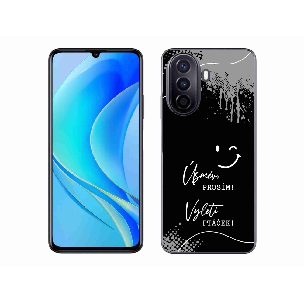 Gelový kryt mmCase na Huawei Nova Y70 - vtipný text 4 černé pozadí