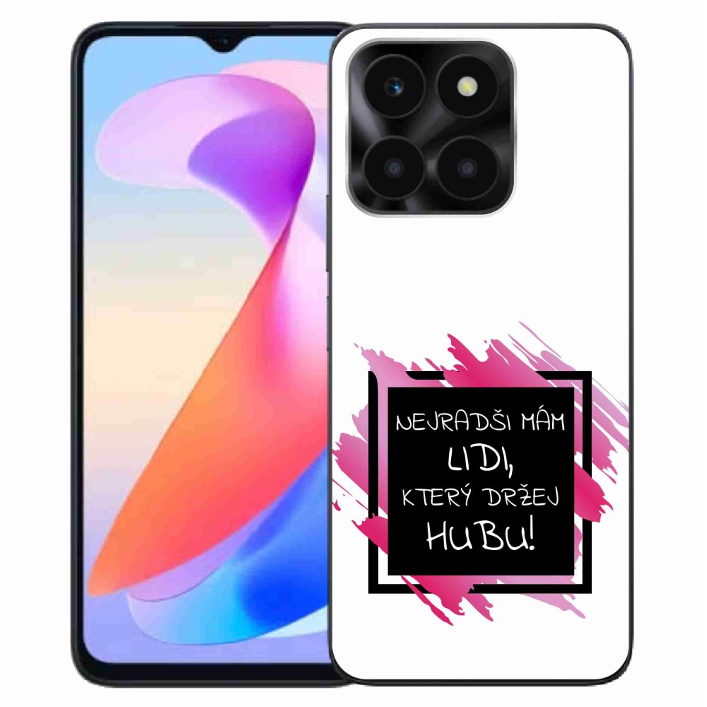 Gelový kryt mmCase na Honor X6a - vtipný text 7 černobílé pozadí