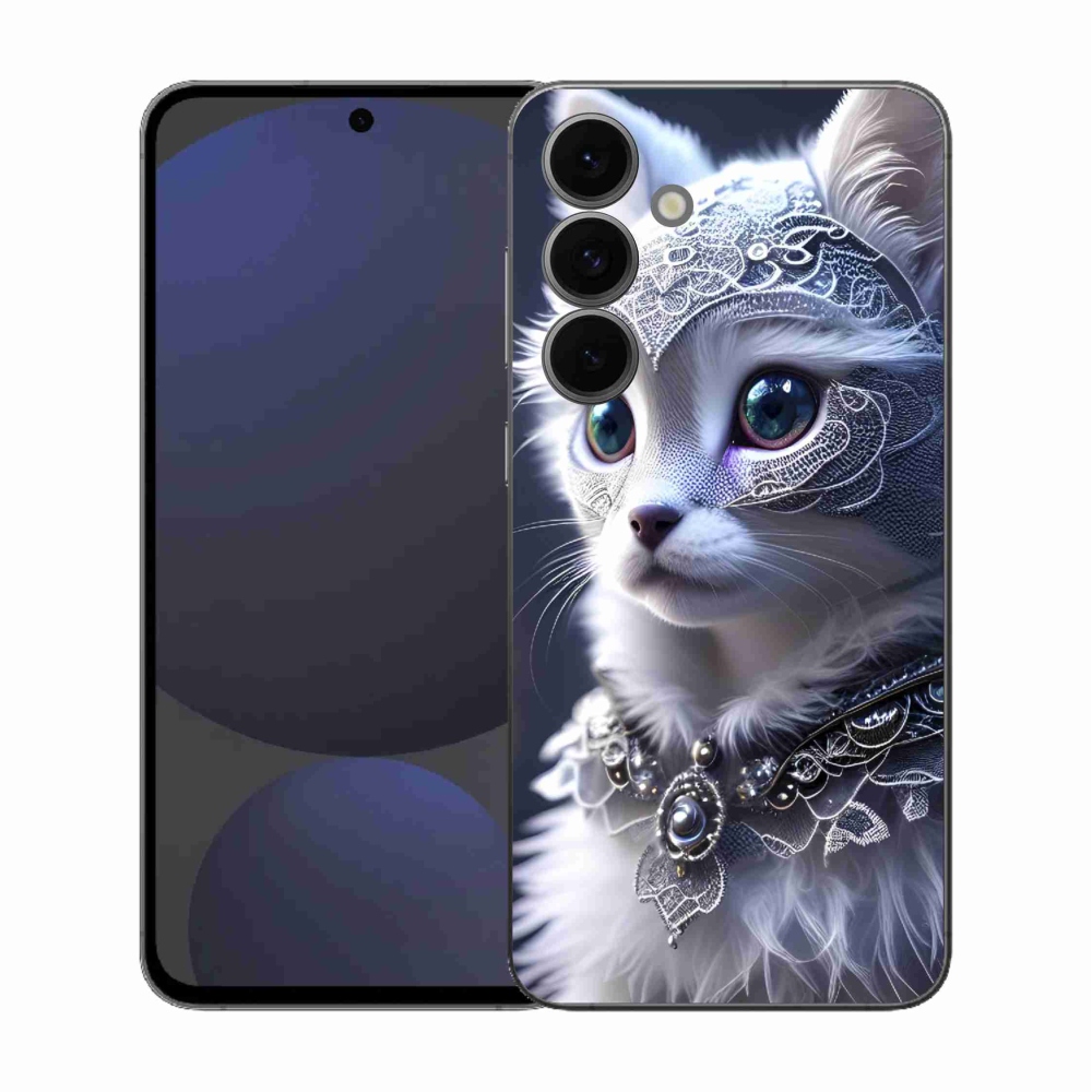 Gelový kryt mmCase na Samsung Galaxy S25 FE - bílá kočka