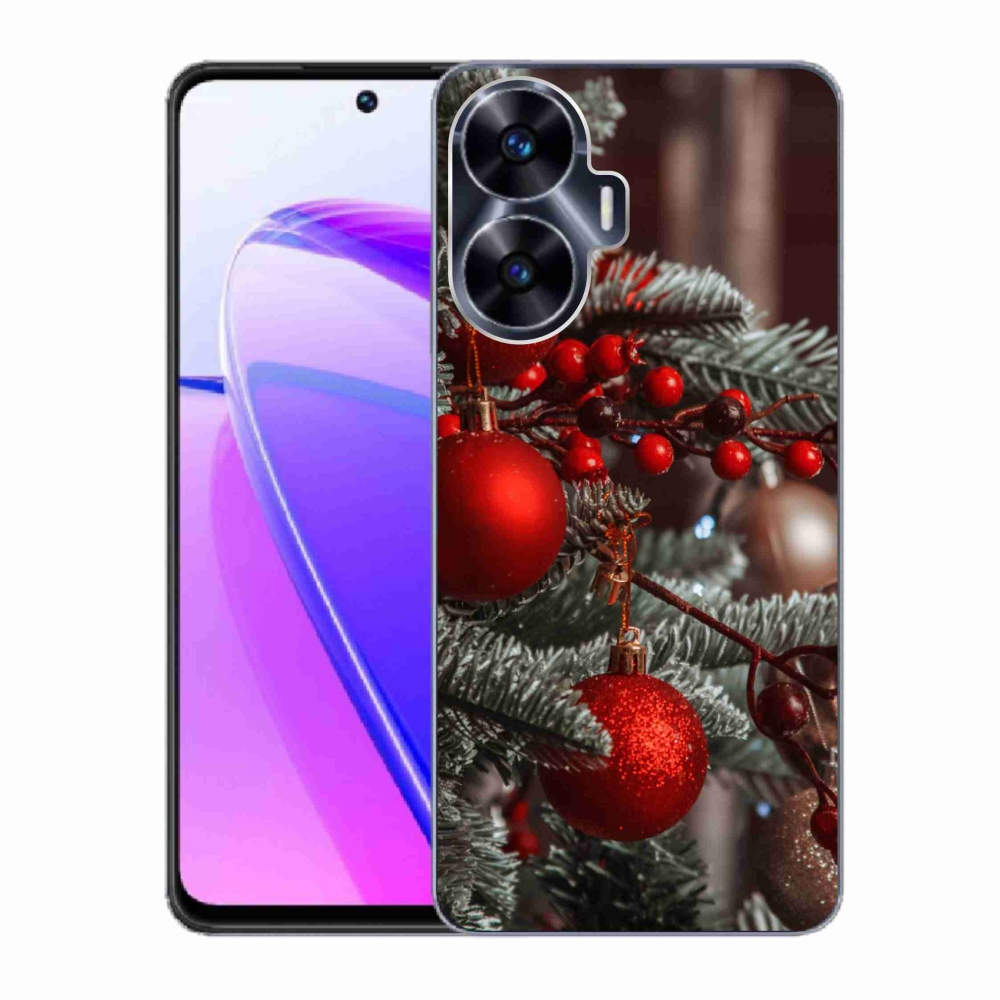 Gelový kryt mmCase na Realme C55 - vánoční ozdoby 2