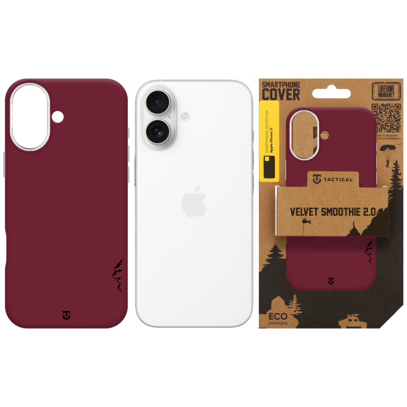 Tactical MagForce Velvet Smoothie 2.0 Kryt pro Apple iPhone 17 Burgundy
