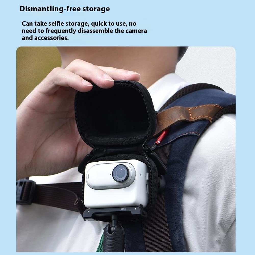 BRDRC ochranné pouzdro s karabinou pro Insta360 GO 3S / GO 3 - šedé