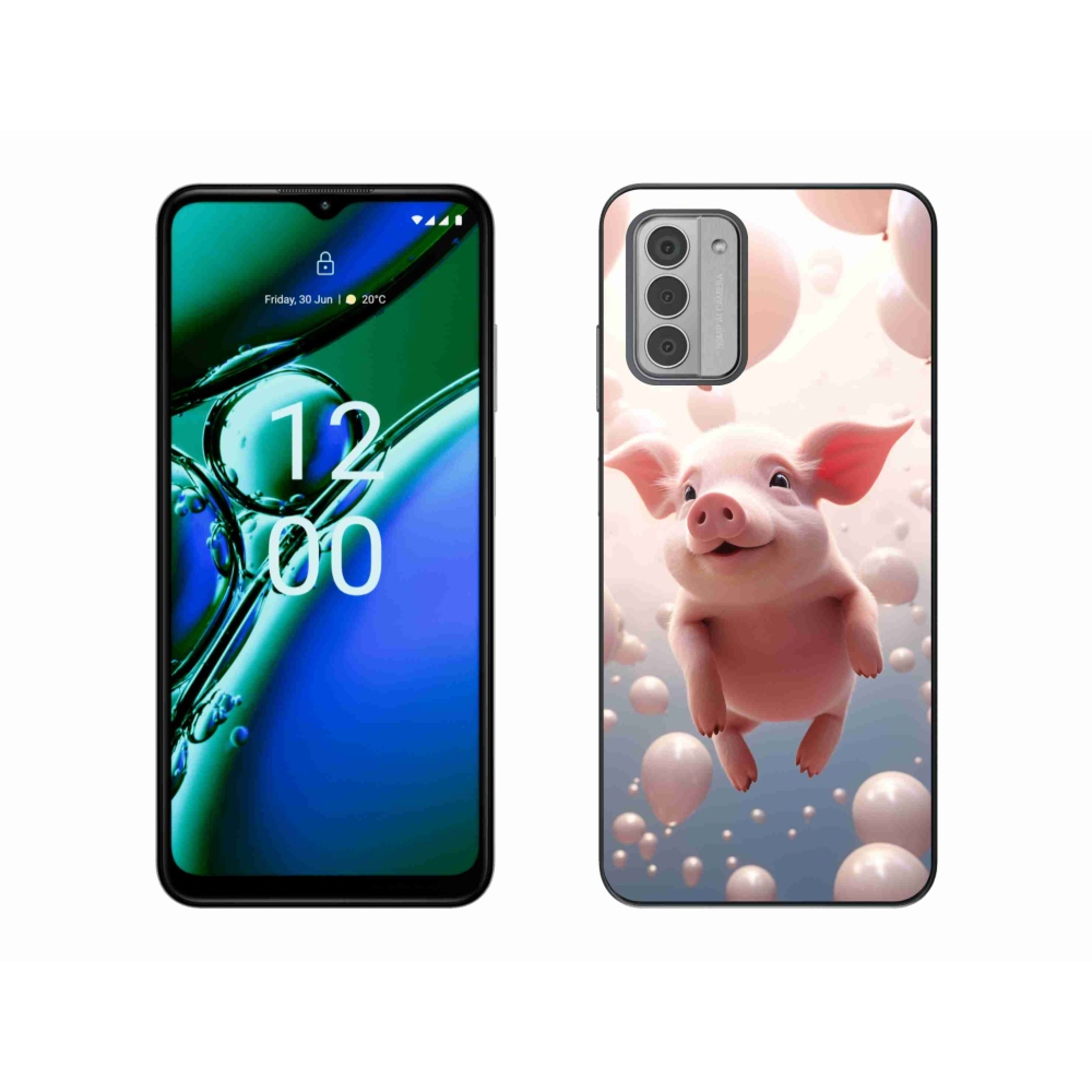 Gelový kryt mmCase na Nokia G42 - prasátko s balónky