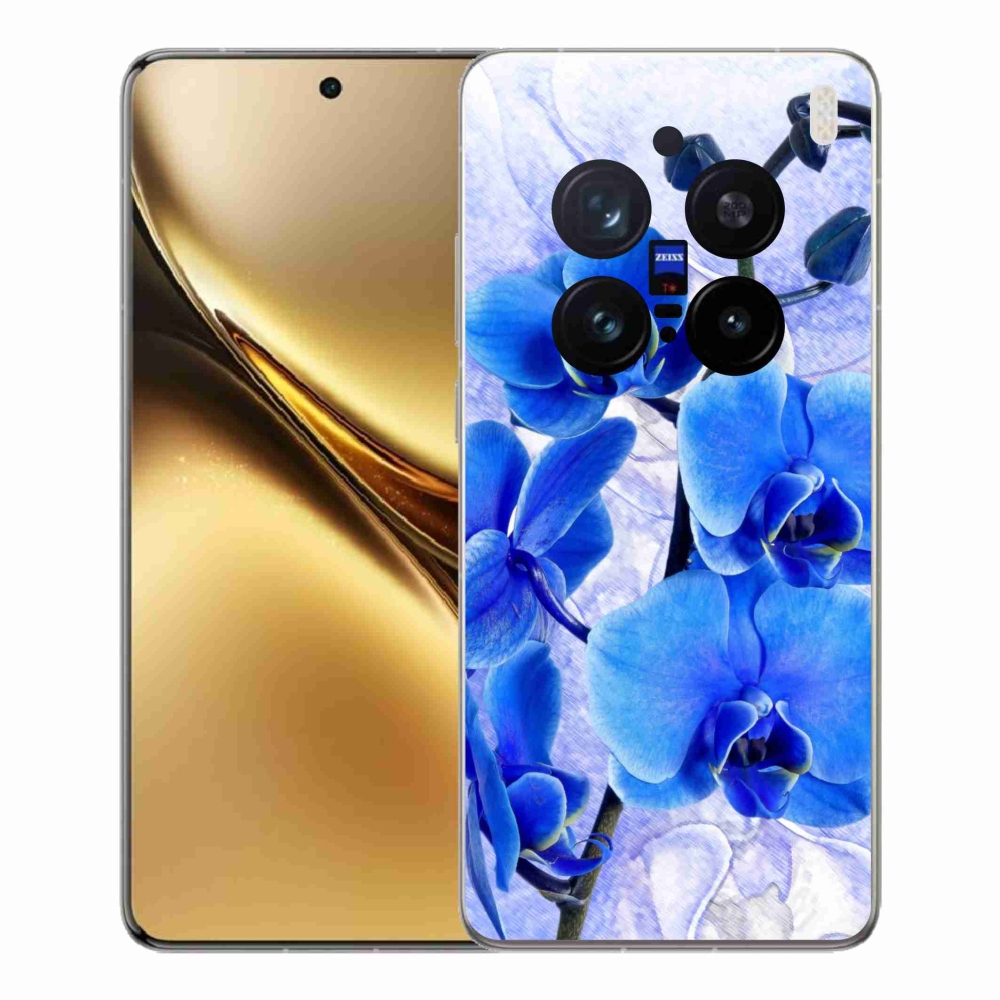 Gelový kryt mmCase na Vivo X200 Pro 5G - modré květy