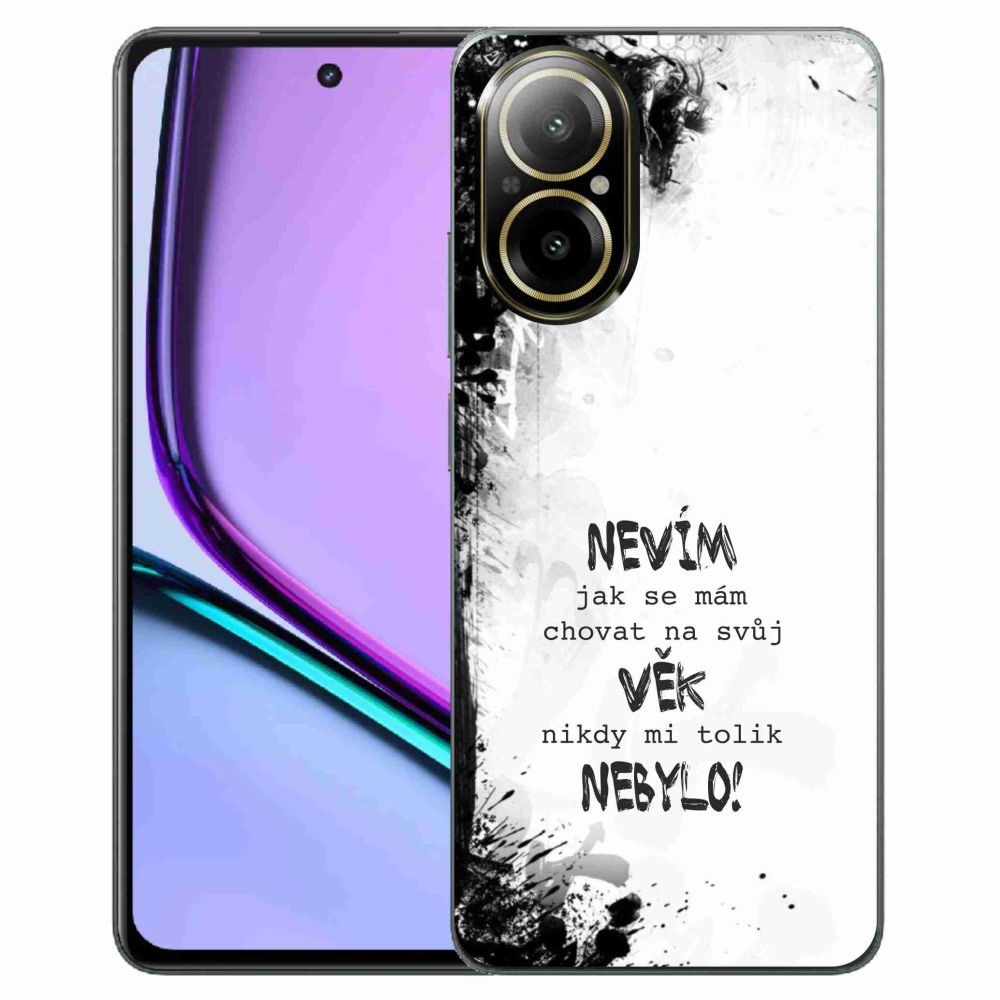 Gelový kryt mmCase na Realme C67 - vtipný text 14 bílé pozadí