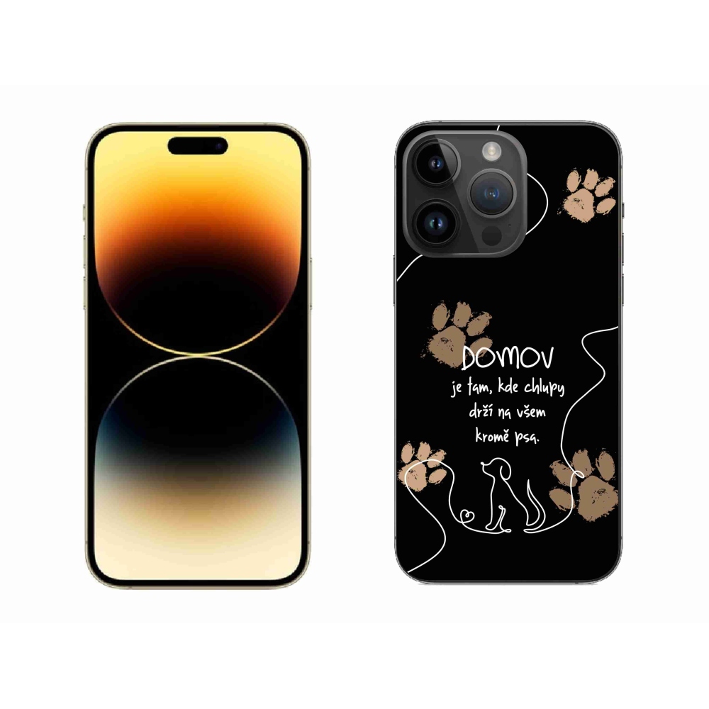 Gelový kryt mmCase na iPhone 14 Pro Max 6.7 - psí motiv černé pozadí