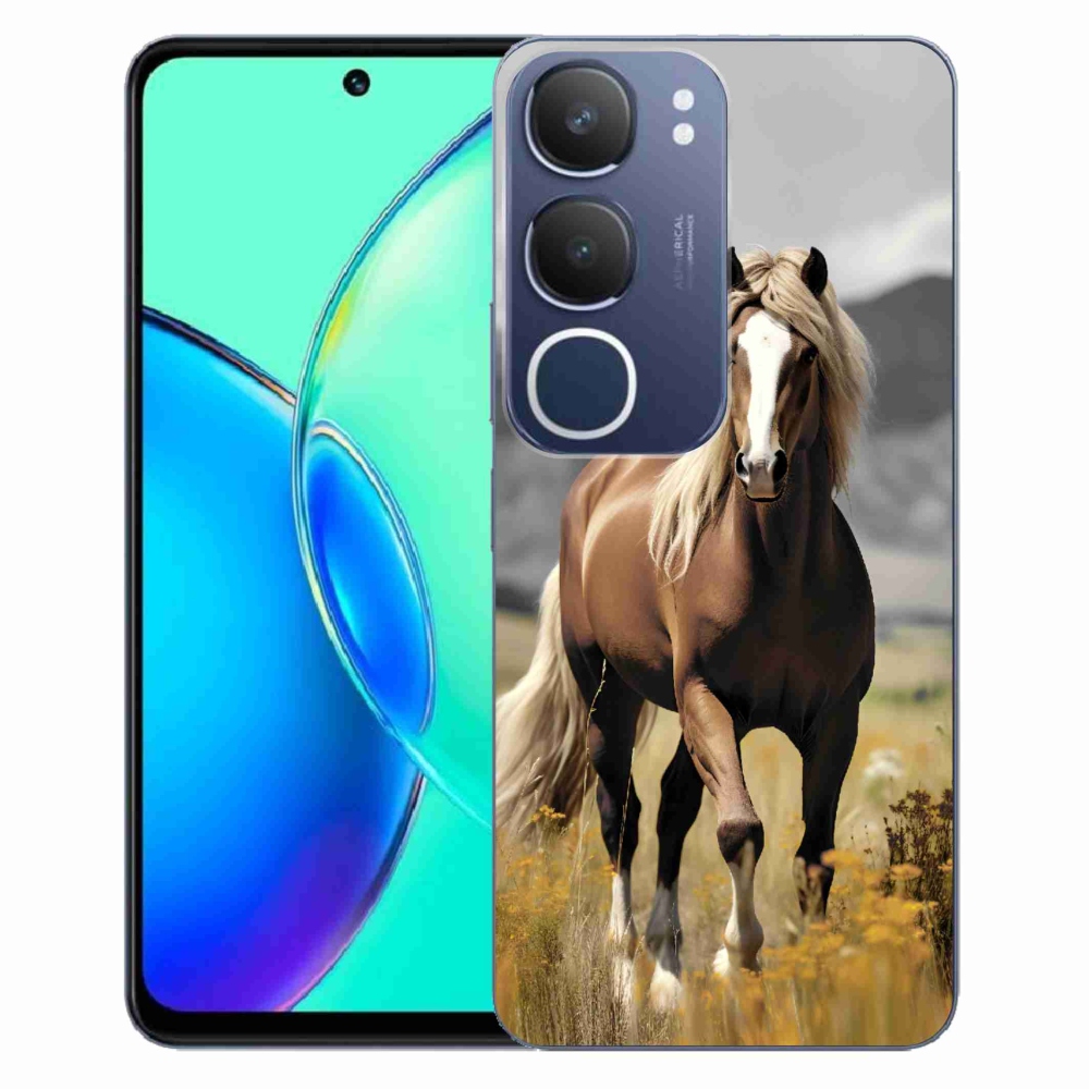 Gelový kryt mmCase na Vivo Y19s - hnědý kůň 1