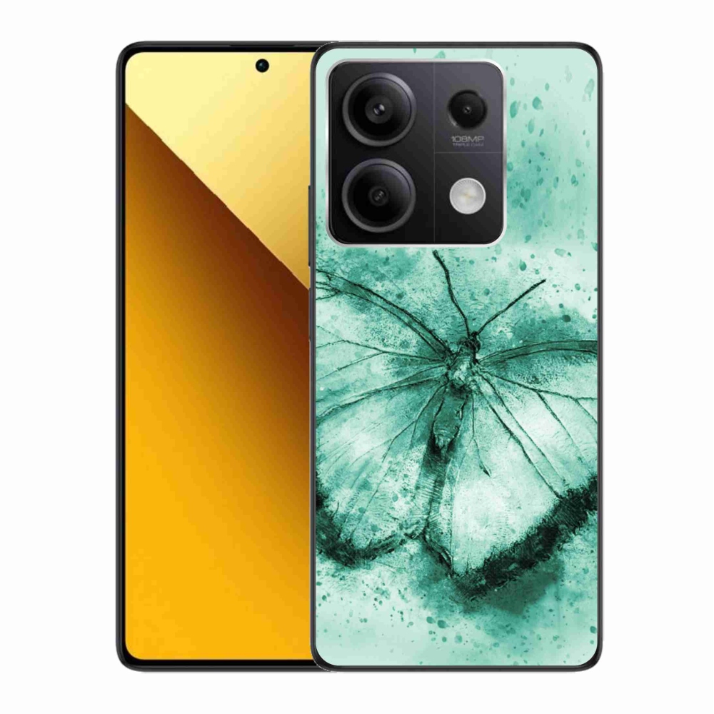 Gelový obal mmCase na Xiaomi Redmi Note 13 5G - zelený motýl