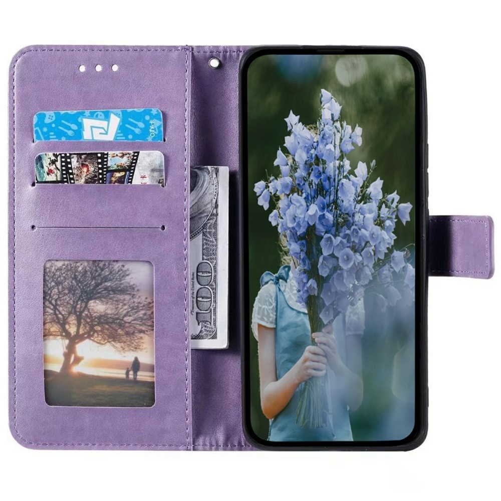 Mandala knížkové pouzdro na Xiaomi Redmi Note 14 5G - fialové