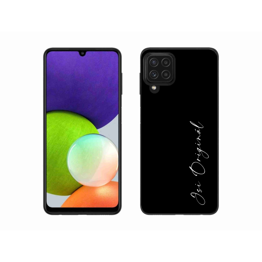 Gelový kryt mmCase na Samsung Galaxy A22 4G - jsi originál černé pozadí