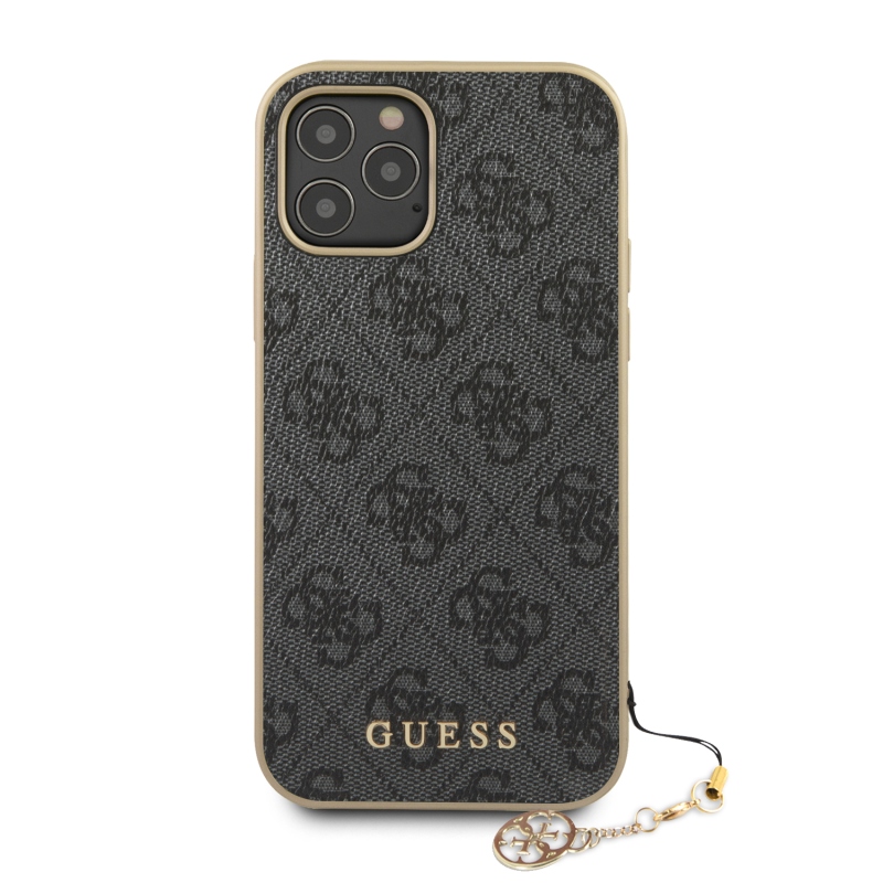 Guess 4G Charms Zadní Kryt pro iPhone 12/12 Pro 6.1 Grey
